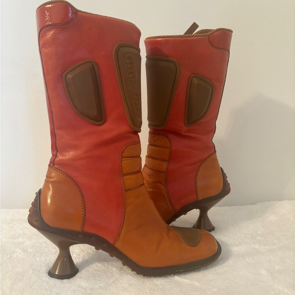 MIU MIU Tech Leather Boots (1999 Edition) (miumiu) Women’s Size: US 6 / EU 36.5 - Picture 1 of 5